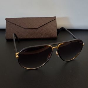 Authentic Gucci Aviator Leather Sunglasses